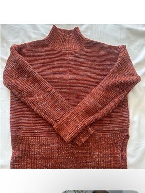 Dynamite Rust Ribbed Mock Neck Sweater